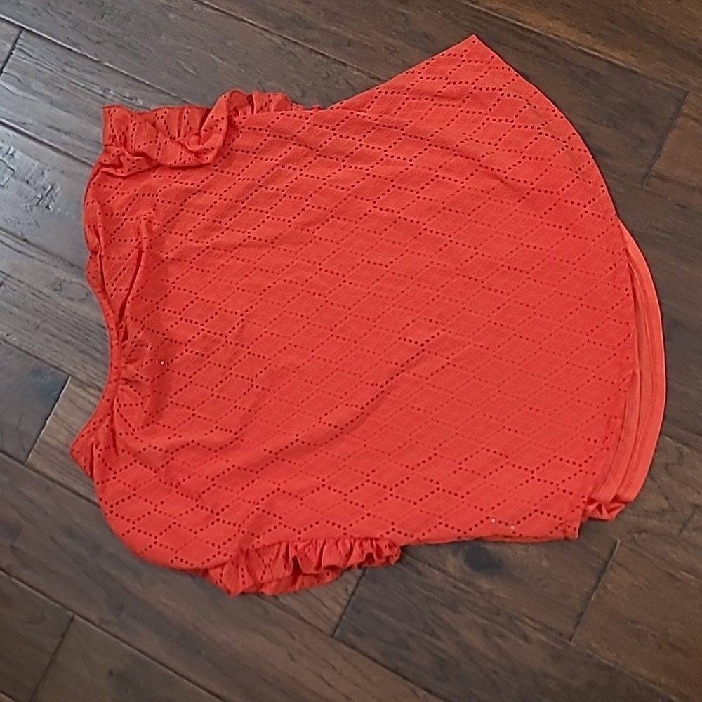 Ruby Rd Eyelet Ruffle Sleeve Blouse - Reddish Dar… - image 2